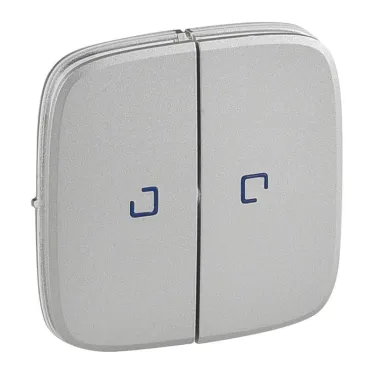 Valena ALLURE Лицевая панель для выключателя двухклавишного с подсветкой Алюминий