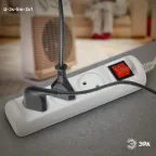 Удлинитель электрический U-3s-5m-2x1 без заземления c выключателем 3 розетки 5м ПВС 2x1мм2 10А