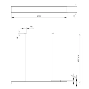 Светильник светодиодный Geometria Block SPO-114-W-40K-036 36Вт 4000К 2800Лм IP40 1200х130х50 белый подвесной