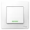 BLANCA скрытой установки одноклавишный выключатель (cх.1) с подсветкой, 6A, 250B, белый
