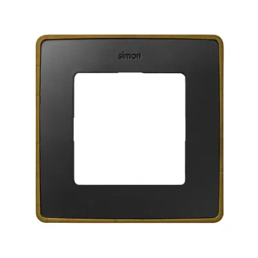 Рамка на 3 поста цвета графит с металлическим основанием цвета латунь S82 Detail