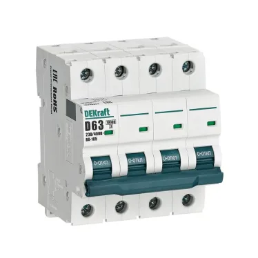 Выключатель автоматический 4P кривая D 63A 10кА ВА-105