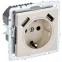 BRITE Розетка с заземлением с защитными шторками 16А с USB A+A 2,1А РЮш10-1-БрКр бежевый