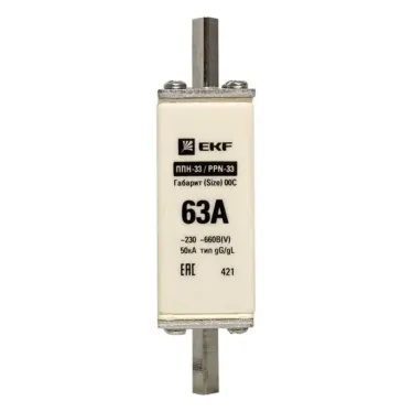 Вставка плавкая ППН-33 100/63А габарит 00С