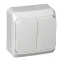 ЭТЮД Выключатель двухклавишный наружный белый сх.5
