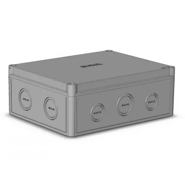 Коробка распределительная ПС серая 230х180х85, низкая крышка, пустая внутри.