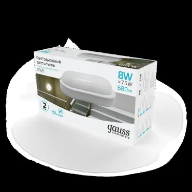 Светильник светодиодный ДБП 8 Вт 680 лм 4000К AC 220В Белый IP65 овал 160х90х46мм Пластик ЖКХ Elementary Gauss