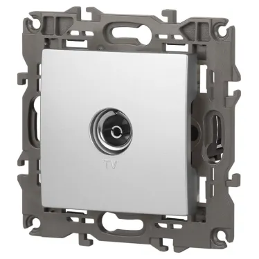 Розетка TV одиночная, Эра Elegance, алюминий, 14-3101-03