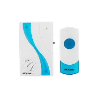 Звонок беспроводной дверной 32 мелодии 100м кнопка IP 44 белый/синий RX-2