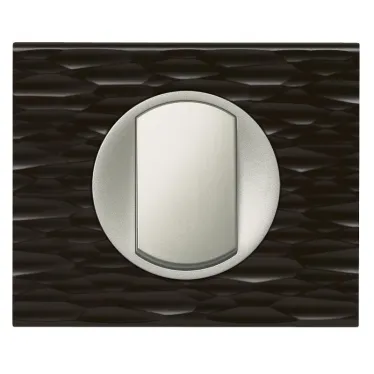 Рамка, однопостовая, Corian черный рифленый