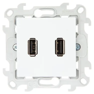 Коннектор 2хUSB, белый