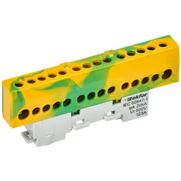 TEKFOR Шина PE земля изолированная на универсальном держателе 8х12-14-ЖЗ IEK