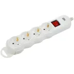 Розетка переносная разборная с выключателем РПр04В 4 места IEK