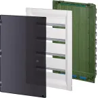 Щит встраиваемый пластиковый 4х18, прозрачная дверь с клеммником заземления нейтрали