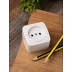 Розетка Минск одноместная ОП 10А без заземления белая