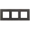 Рамка на 3 поста, стекло, Эра Elegance, серый+антр, 14-5103-32