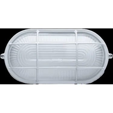 Светильник НПП-60w термостойкий овальный с решеткой IP54 белый