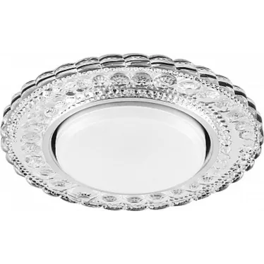 Светильник ДВО-15w GX53 без лампы со светодиодной подсветкой 4000К прозрачный хром