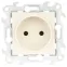 Розетка 2К без защитных шторок, слоновая кость