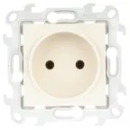 Розетка 2К без защитных шторок, слоновая кость