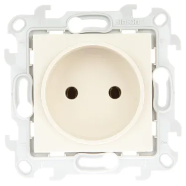 Розетка 2К без защитных шторок, слоновая кость