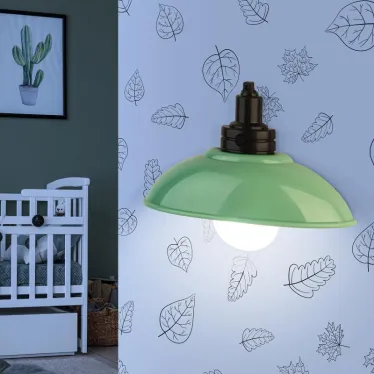 Ночник - светильник светодиодный NLED-487-1W-SW-GR настенный на батарейках с выключателем зеленый