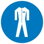 Знак M 07 ''Работать в защитной одежде'' ф200 мм, пластик ГОСТ Р 12.4.026-2001