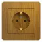 GLOSSA Розетка с заземлением дуб в сборе