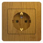 GLOSSA Розетка с заземлением дуб в сборе