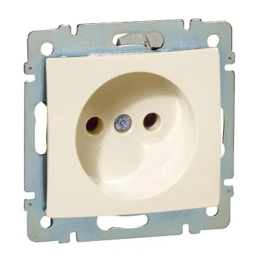 VALENA Розетка без заземления без шторок в рамку слоновая кость