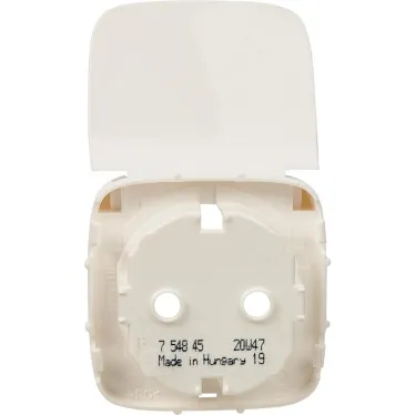 Valena ALLURE Лицевая панель розетки 2К+З с крышкой Белая