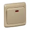 ЭТЮД Выключатель одноклавишный скрытый с подсветкой бежевый сх.1
