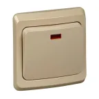 ЭТЮД Выключатель одноклавишный скрытый с подсветкой бежевый сх.1