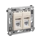 Avanti Розетка телефонная в стену двойная, ''Ванильная дымка''