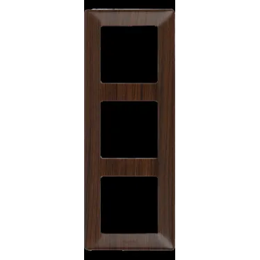Valena LIFE Рамка 3 поста темное дерево универсальная