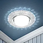 Светильник точечный декоративный cо светодиодной подсветкой Gx53, прозрачный DK LD23 SL/WH ЭРА