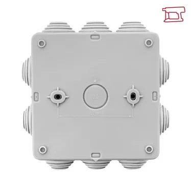 Коробка распределительная КМР-030-014 с крышкой (100х100х50) для прямого монтажа, 10 мембр. вводов серая IP55 розн. стикер EKF