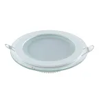 Светильник светодиодный ДВО 12 Вт 990 лм 4000К AC 220В IP20 круг D160х36мм монт d118мм Алюминий с декоративным стеклом Glass Gauss