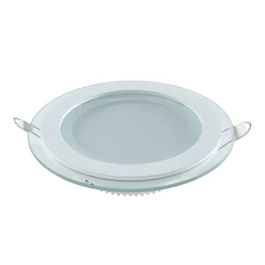 Светильник светодиодный ДВО 12 Вт 990 лм 4000К AC 220В IP20 круг D160х36мм монт d118мм Алюминий с декоративным стеклом Glass Gauss