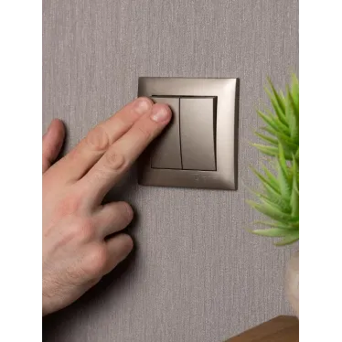 Валенсия лицевая панель выключателя 2-кл. проходного 10А кашемир