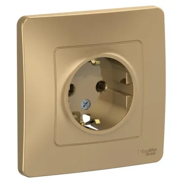 BLANCA скрытой установки розетка с заземлением без шторок, 16А, 250В, титан