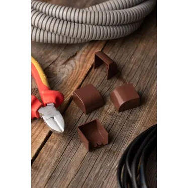 Заглушка (25х16) (4 шт) Plast под темное дерево