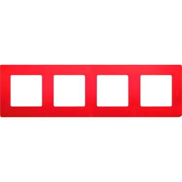 ETIKA Рамка 4 поста красная