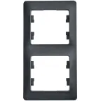 GLOSSA Рамка 2 поста вертикальная антрацит