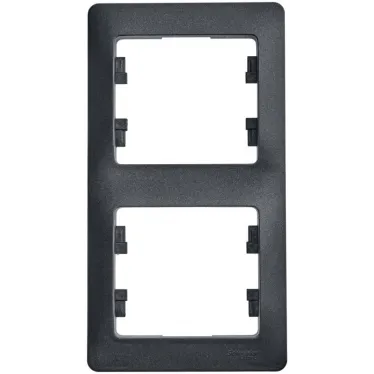 GLOSSA Рамка 2 поста вертикальная антрацит