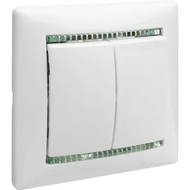 VALENA Выключатель двухклавишный в рамку белый