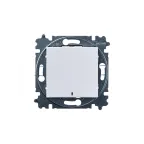 Выключатель одноклавишный с подсветкой Levit белый / ледяной