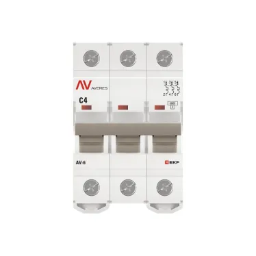 Выключатель автоматический AV-6 3P 4A (C) 6kA AVERES