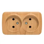 Розетка 2-местная ОП Минск 10А без заземления светлое дерево
