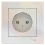 Розетка ATLASDESIGN без заземления 16А в сборе жемчуг